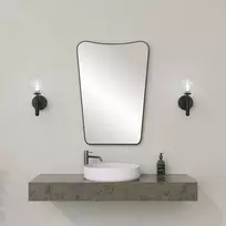 Vonios spintelė su veidrodžiu, Hanah Home, juoda, 50 x 70, cm