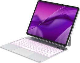 "Bettdow" "iPad Air" 13 colių M3 2025/M2 2024/iPad Pro 12,9 colių 2018-2022 klaviatūros dėklas, lengvas aliuminio lydinio plūduriuojantis magnetinis dizainas su manipuliatoriumi, QWERTZ išdėstymo klaviatūra, baltas