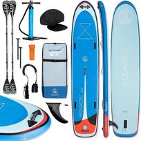 AQUASTIC Tourer 12'2" SUP lenta Durable Eco Stand Up Paddle Board 374 cm su pompa ir dviem irklais 2-in-1 Blue 2 Person Board for Swimming Trips Pripučiama Dropstitch Technology MSL