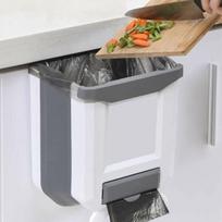 Sulankstoma plastikinė virtuvės šiukšliadėžė, 8L, balta