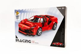 Konstruktorius F8 raudonas sportinis automobilis