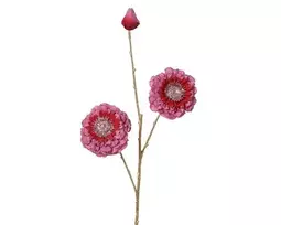 Dirbtinė gėlė ZINNIA, rožinės sp., 9 x 17 x 74 cm, 1 vnt