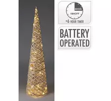Elektrinė LED dekoracija EGLUTĖ, 20 LED šiltai baltos sp 6/18val. laikmatis 2xAA, ø20x80cm