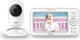"VTech LM808-1W" kūdikių monitorius su kamera, 300 m atstumas, automatinis naktinis matymas, vaizdo monitorius su 5 colių ekranu, dvipusis garso pokalbis, temperatūros jutiklis, energijos taupymo režimas, lopšinės