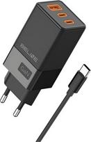 Beline Charger 65W GaN 2xUSB-C +USB-A + USB-C Cable bl