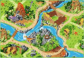 Rebel - Play rug - Dino world - 95 x 133 cm