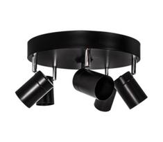 ByRydens 4200730-4002 - Taškinis šviestuvas CORRECT 5xGU10/7W/230V juodas, skersm. 30 cm