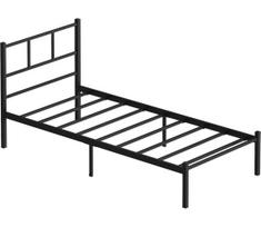 Patvari metalinė viengulė lova ROVAN 90x200 cm, juodos spalvos, maksimalus leistinas svoris 120 kg