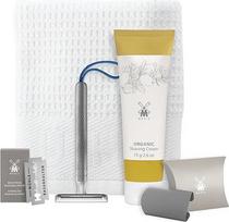 "MÜHLE Companion" 5 dalių skutimosi rinkinys - unisex skustuvas su mėlyna virvele, ašmenimis, kremu ir šluoste - veganiškas, tvarus