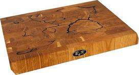B4K® pjaustymo lentelė iš ąžuolo 35 x 25 x 4 cm Lichtenberg Blitze Design Premium End Grain Wood Board with Handmade Chopping Board Antibakterinė ir švelni peiliui rankų darbo pjaustymo lentelė