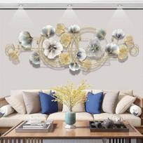 WUDLEP 127 × 50 cm Ginkgo Biloba Metall Wandornamente, 3D-dimensionale Metallskulptur, Ginkgo Biloba Wohnzimmer Wanddekoration, großes Wohnzimmer und Heimdekoration