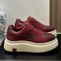 Light luxury retro leather high-top shoes women's shoes autumn and winter new velvet platform casual sports velvet board shoes 35 ruda