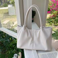 Trendy Japanese & Korean Large-Capacity Tote Bag for Daily Commute and Single Shoulder Carry pilkšvai balta