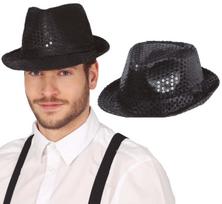 Juoda blizganti gangsterių skrybėlė