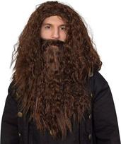 Kalėdinis Cosplay Hobitas Gandalfas Cosplay Peruko ir Barzdos Rinkinys Galvos apdangalas Žiedų Valdovo Gerbėjams Vakarėliui ir Šventei PASIDARYK PATS Dekoracija one set ruda