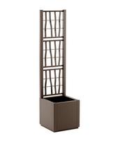 Gėlių dėžutė kvadratinė su tinkleliu Ethica 36x36x140cm ruda