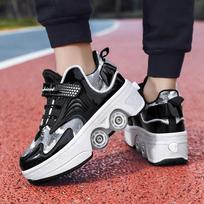 Reguliuojami keturračiai riedučiai mergaitėms, 6-15 metų – Transformuojami iš vaikščiojimo batų į riedučius 33 Insole 21.3CM
