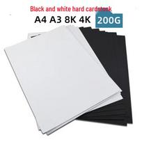 Juoda & Balta Storas Kietas Kartonas 200g - Galima įsigyti A4/A3, 4K/8K formatų. A4 Black 200g (50 sheets)