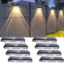 Auting Solar Lights for Outdoor Wall, Pack of 8 IP65 Waterproof Solar Lights for Outdoor Garden, Warm White/Daylight White/Cool White 3-Mode Solar Wall Light Outdoor, Decks, Stair Railings, Swimming