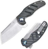 Kizer C01c (XL) Sheepdog kišeninis sulankstomas peilis, 154 cm ilgio sulankstomas peilis su G10 anglies pluošto rankena, rankinio perjungimo stovyklavimo peilis su spaustuku, EDC neautomatinis medžioklinis peilis, V5488C3