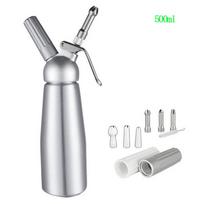 500/1000 ml gryno aliuminio grietinėlės pistoletas „Chantilly“ sifono plaktos grietinėlės dozatorius grietinėlės putų pistoletas virtuvės priedai įrankiai + antgalis