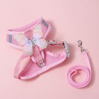 Sprogimui atspari liemenės stiliaus šunų petnešėlė su kvėpuojančiu audiniu mažiesiems augintiniams S (Chest 35CM) Leash 1.2M x 1.5CM