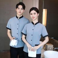 Women's & Men's Short-Sleeve Cleaning Uniform for Hotels and Property Services 5XL smėlis