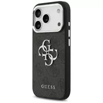 Guess case for iPhone 17 GUHCP17SP4G4SMCK (4G PU Leather Case with Big 4G and Classic Logo and Silver Metal Camera Frame) black