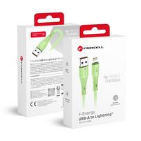 FORCELL F-ENERGY C343 cable USB A to Lightning 2.4A 12W Silicone 1 m green