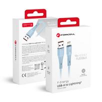 FORCELL F-ENERGY C343 USB A to Lightning cable, 2.4A, 12W, Silicone, 1m, blue