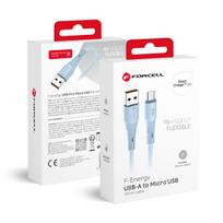 FORCELL F-ENERGY C341 cable USB A to Micro USB QC3.0 2,4A 18W Silicone 1 m blue
