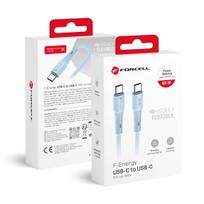 FORCELL F-ENERGY C344 cable Type C to Type C QC4.0 PD 3A 60W Silicone 1 m blue