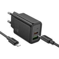 Hoco USB A + USB C QC3.0 PD 3A 20W + cable USB C to USB C N61 black