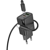 Hoco USB A + USB C QC3.0 PD 3A 30W + cable USB C to Lightning N63 black
