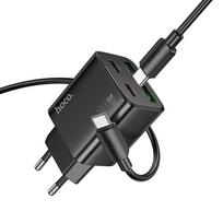 Hoco USB A + USB C QC3.0 PD 3A 20W + cable USB C to Lightning N52 black