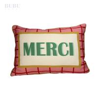 Margaspalvė medvilninė pagalvė „MERCI“, 40x60 cm