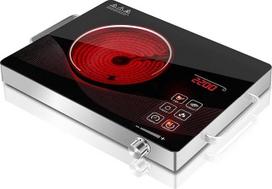 GRACEALL vienguba elektrinė kaitlentė, 2200 W infraraudonųjų spindulių kaitlentė, nešiojama elektrinė kaitlentė virtuvei ir stovyklavietei, reguliuojamos temperatūros kompaktiška kaitlentė