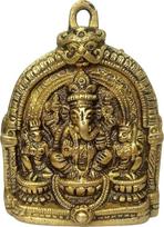 Purpledip Ganesha Ganapathi Vinayak Riddhi Siddhi Žalvario sieninė pakabinama statulėlė (12168)