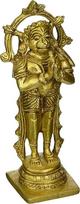 Purpledip hinduistų religinė Viešpaties Hanumano/Bajrangbali statula Ram-Bhakt avatare: skulptūra iš kieto žalvario metalo, skirta namų šventyklai, biuro stalui ar parduotuvės pudža lentynai | hinduistų religinė dovana (10659)