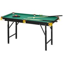 SPORTNOW sulankstomas biliardo stalas 140 x 60 x 55-75 cm su priedais
