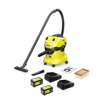 Akumuliatorinis drėgno ir sauso valymo dulkių siurblys Karcher WD 4-18 Dual Battery Set (1.628-601.0)