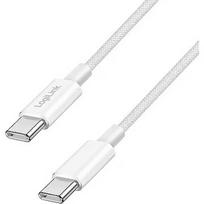 Logilink USB-C 1.5m w nylonowym oplocie biały CU0342
