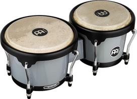 Meinl Percussion Bongos Journey Series - 2 Hand Drums with 6.5 and 7.5 Inch - Includes Tuning Key - ABS Plastic, Grey (HB50UG)