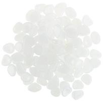 Dekoratyviniai fluorescenciniai akmenukai, balti, 100 vnt.