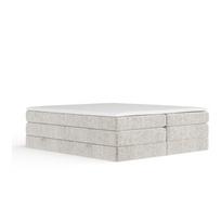 Smėlio spalvos spyruoklinė lova su sandėliavimo vieta/be galvūgalio 200x200 cm Juniper – Maison de Rêve