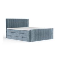 Mėlynos spalvos spyruoklinė lova su sandėliavimo vieta 160x200 cm Bergamo – Maison de Rêve