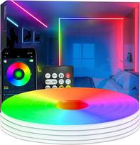 "Bvokon" 20M neono juostelės žibintai, RGB-IC lanksčios LED lemputės, valdomos naudojant programėlę / nuotolinio valdymo pultą, keičiančios spalvas, IP65 lauko vandeniui atsparios, muzikos sinchronizavimo šviesos juostelės miegamajam