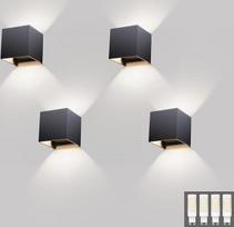"Klighten" 4 pakuočių sieniniai šviestuvai lauke ir viduje, modernus dizainas "aukštyn žemyn", 9 W sieninis šviestuvas su keičiama G9 lempa, vandeniui atsparus IP54 lauko sieninis šviestuvas, natūralios baltos spalvos, 4000 K, antracito spalvos Ral 7016