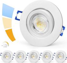 LED įleidžiamas prožektorius 230 V: 3CCT 5 W IP44 matinio aliuminio itin plokšti įleidžiami šviestuvai su nuimamu LED moduliu, 45° pasukami įleidžiami prožektoriai, šilta balta, natūrali balta, šalta balta, šalta balta