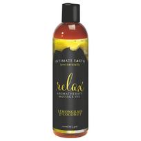 Intimate Earth Relax - masažo aliejus - citrinžolė, kokosų - 120ml